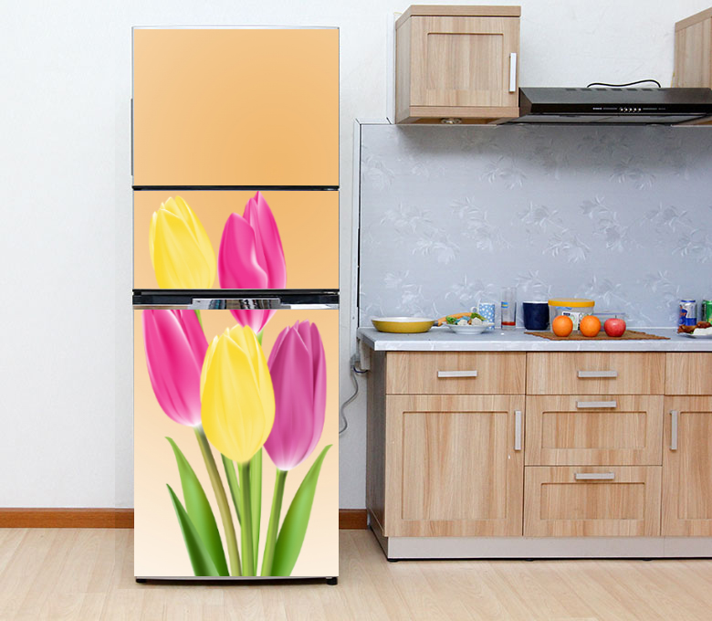 [HCM]decal dán trang trí tủ lạnh - hoa tulip