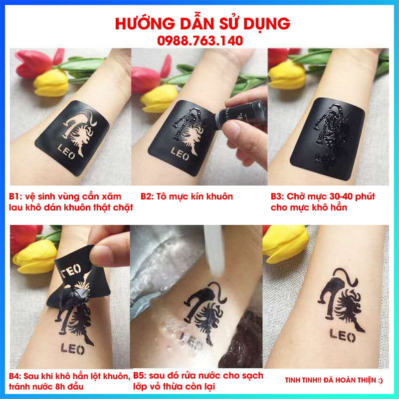 Mực Xăm Tạm Thời 15 ngày lọ 10ml