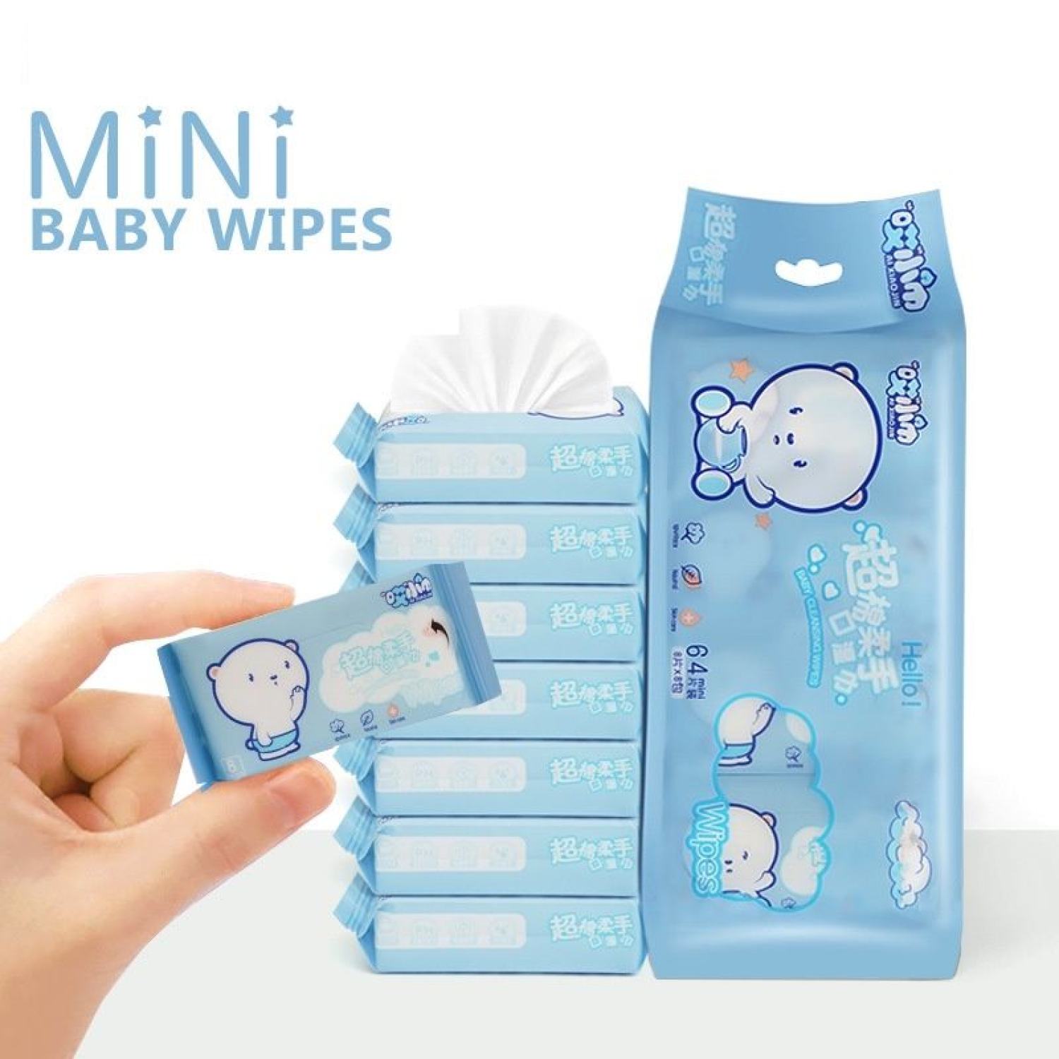 [HCM][CÓ VIDEO] Set 8 Cái Khăn Giấy Ướt Mini Bỏ Túi 8 Gói/Túi 【set 8 khăn ướt mini】