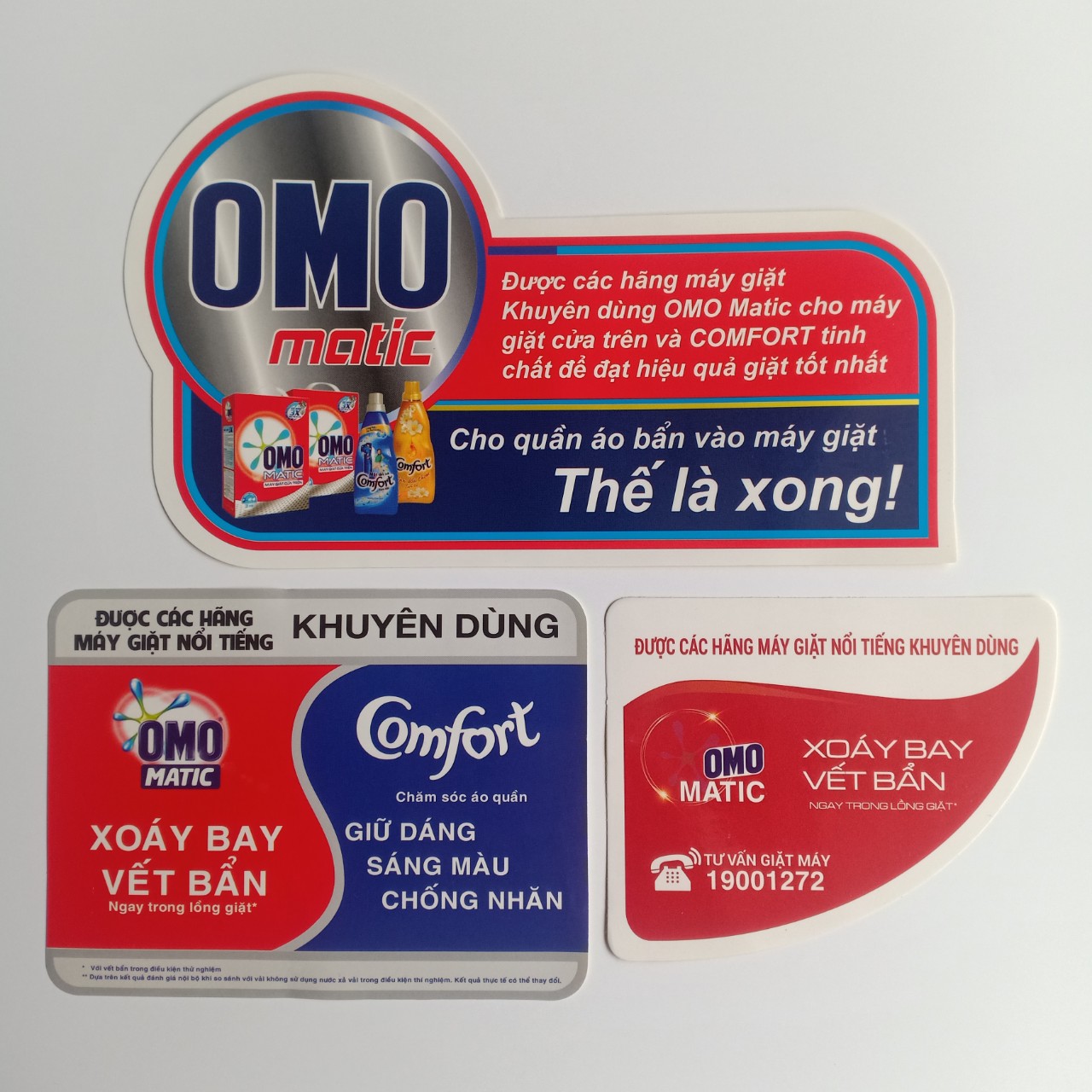 Combo 10 tem OMO dán máy giặt