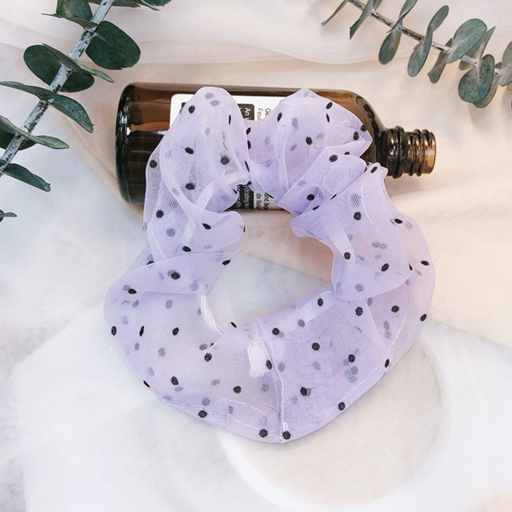 Dây buộc tóc vải Scrunchies chấm bi dễ thương CT51