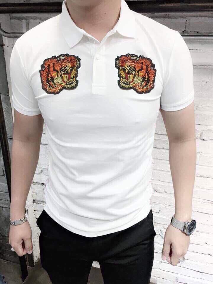 ÁO THUN NAM CÔ BẺ THÊU HỌA TIẾT ĐẦU HỔ CỰC NGẦU