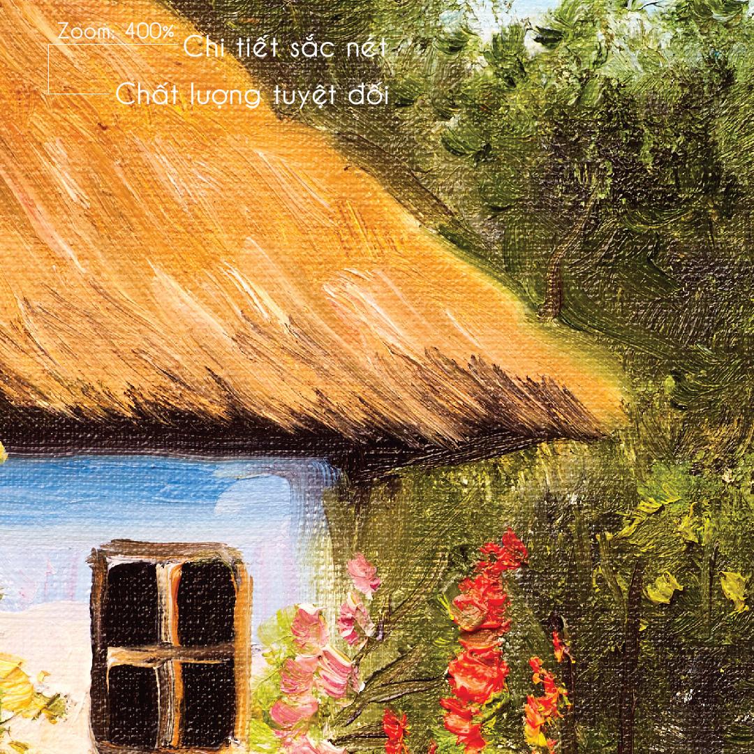 Tranh treo tường Canvas Pasimall Làng Quê có khung