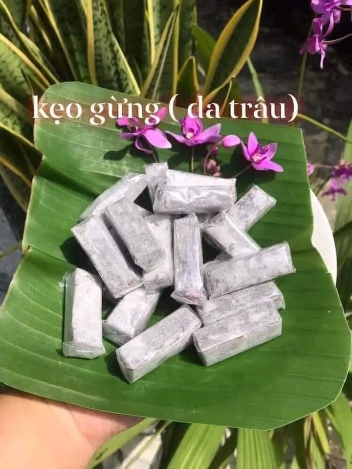 {Freeship} 1kg kẹo gừng dẻo phấn (kẹo da trâu) Bến Tre