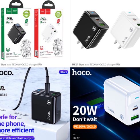 Cóc Sạc Nhanh Hoco *** HK27 PD20W + QC3.0
