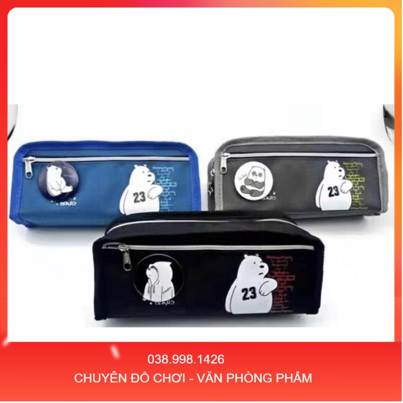 Ví bút vải đựng bút gấu 9723