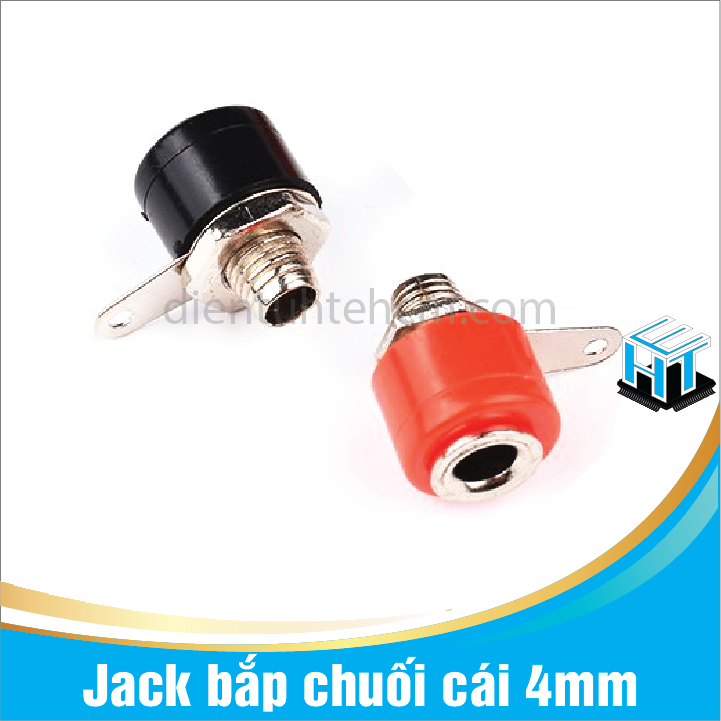 COMBO 2 cặp Jack bắp chuối cái 4mm đen đỏ(2 cái đen + 2 cái đỏ)