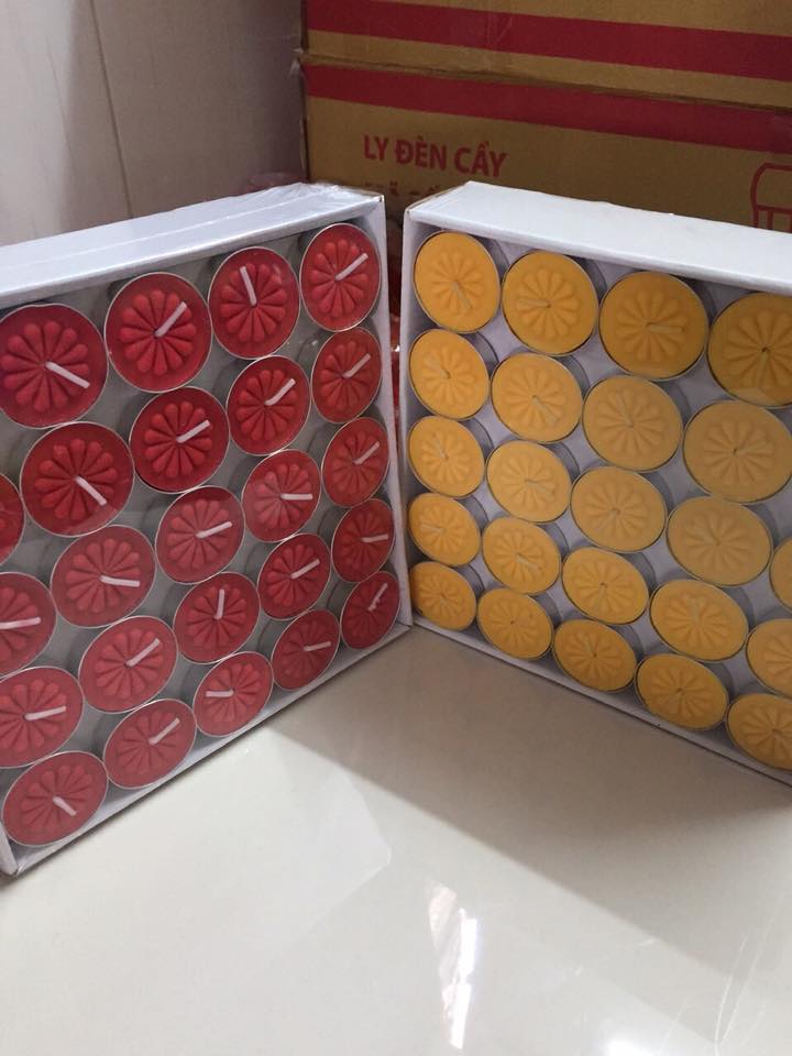Nến Tealight hoa mai 100 viên 2h màu đỏ