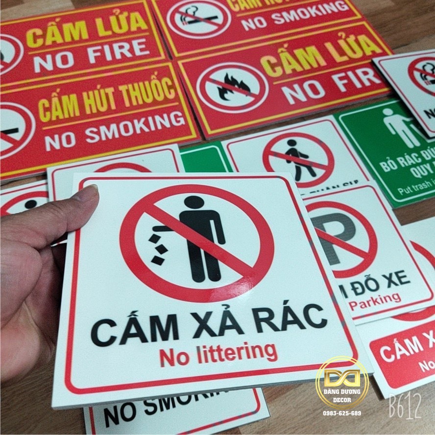 Biển báo cấm hút thuốc - cấm lửa..