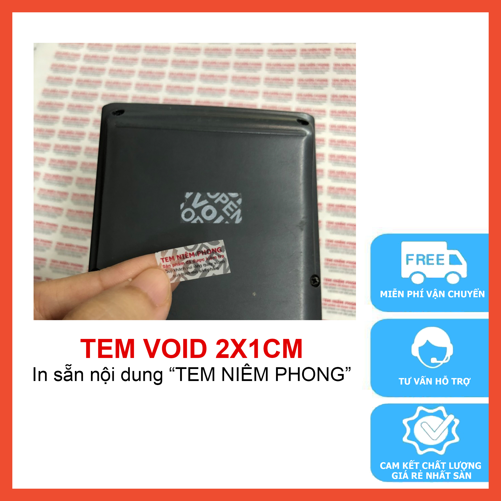 100 cái tem VOID - size 3x1cm