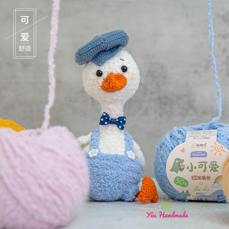 Len bông xù sợi nhỏ Xiao Ke 3mm - Len xù Ruyi Bird đan móc thú len, áo, mũ không rụng lông