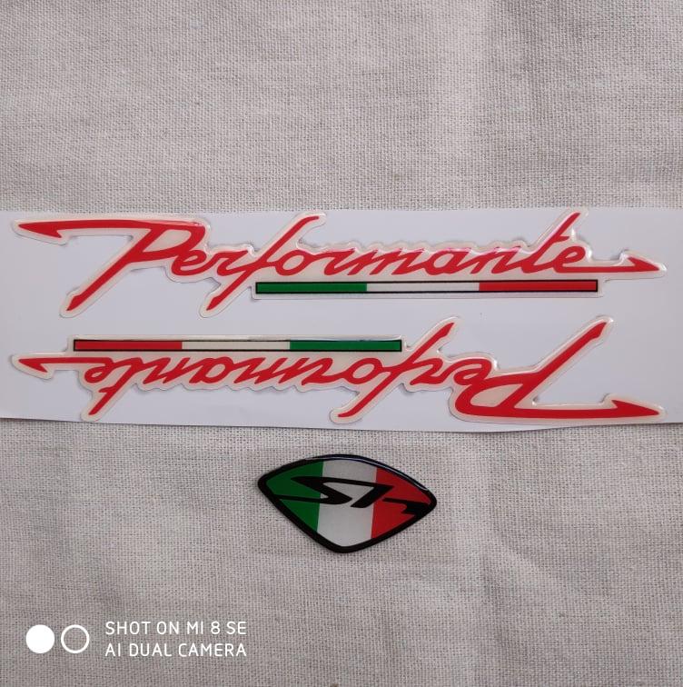 [HCM][DECAL] TEM CHỮ NỔI SH MÀU CỜ Ý KẾT HỢP CHỮ NỔI PERFORMANTE ĐỎ SANG TRỌNG CHO XE SHVNSH Ý .