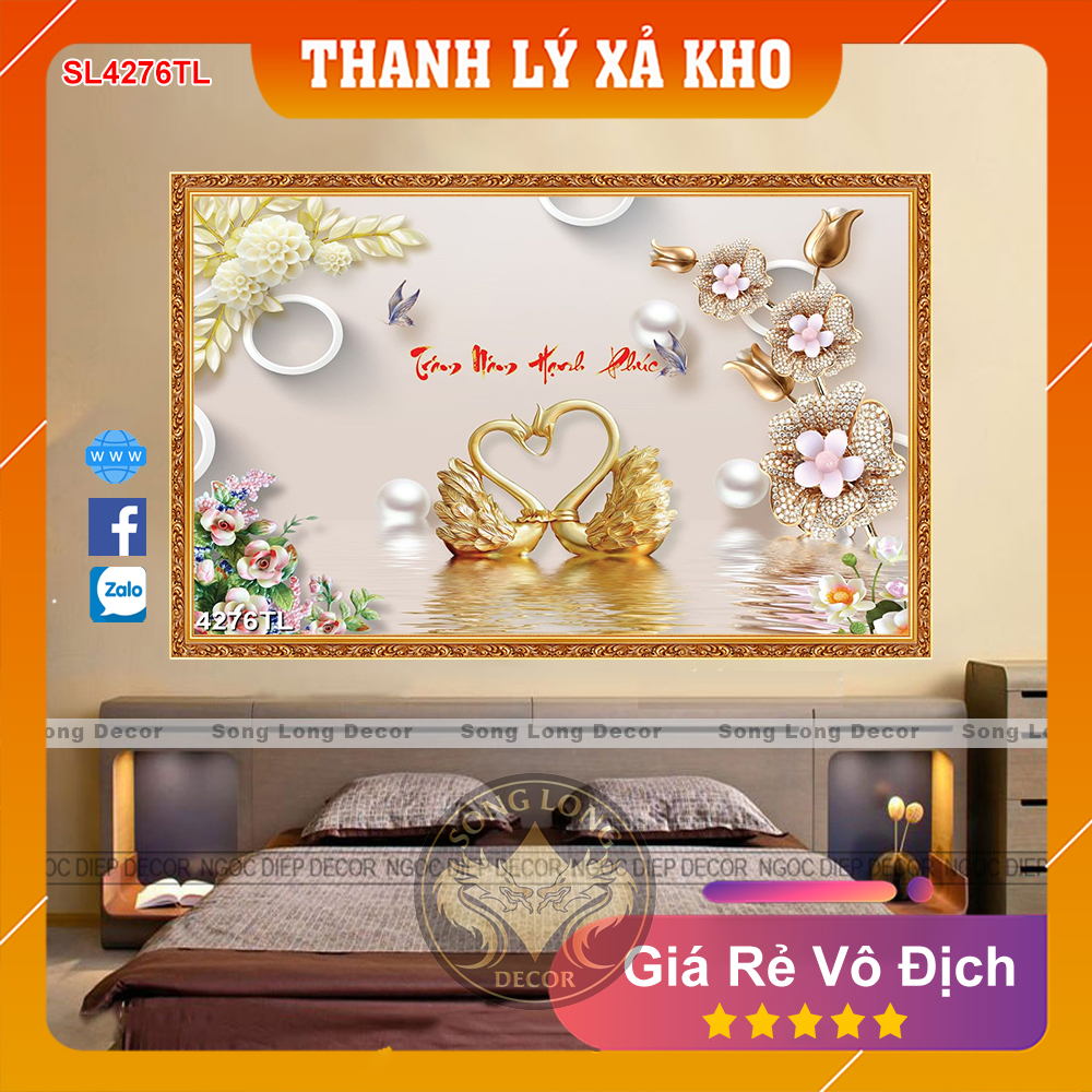 [FREESHIP] Tranh Dán Tường 3D Phòng Ngủ - SL4276TL-Tranh 3d Trang Trí Nhà Cửa - Song Long Decor