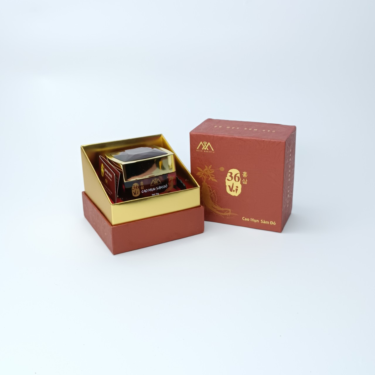 Cao Mụn Sâm Đỏ 36 vị Meea Organic 15g - Làm Mờ Thâm, Căng Bóng Da