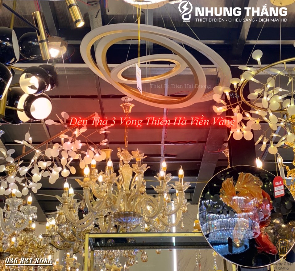 Đèn Thả Trần Không Gian Led TBD899 Hình Tròn 3 Vòng Thiên Hà - 3 Chế Độ Ánh Sáng - Tăng Giảm Ánh Sáng - Điều Khiển Từ Xa - Bảo Hành 1 Năm - Có Video