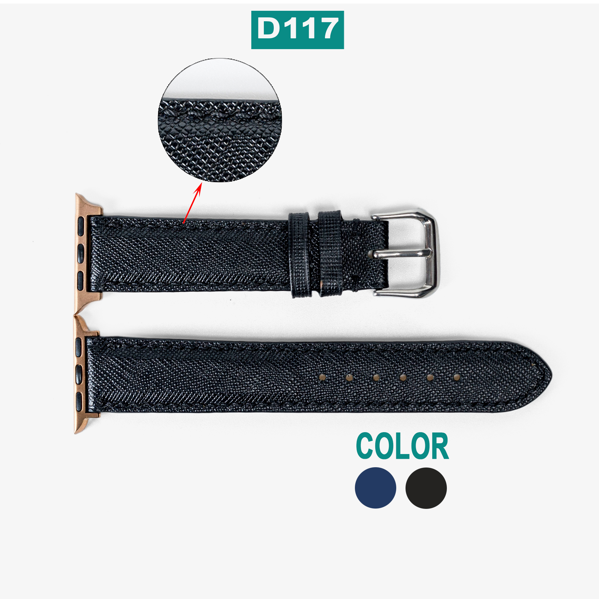 Dây apple watch da saffiano D117-da thật-khâu tay thủ công cao cấp, dây đeo apple watch series 3-series 4-series 5-series 6-se size 38mm-40mm-42mm-44mm, tặng tháo chốt, thương hiệu Bụi leather chuyên đồ da thật, bảo hành 12 tháng