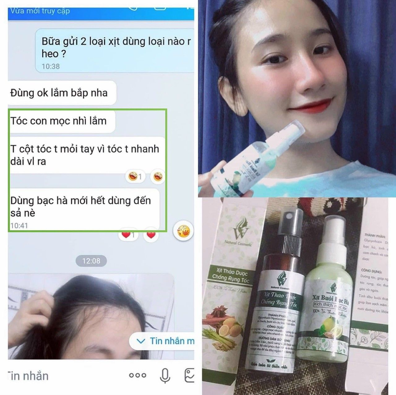 Xịt thảo dược kích mọc tóc