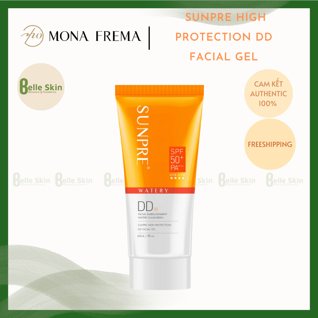 Kem chống nắng màu kem nền mona frema sunpre high protection dd facial gel 50ml