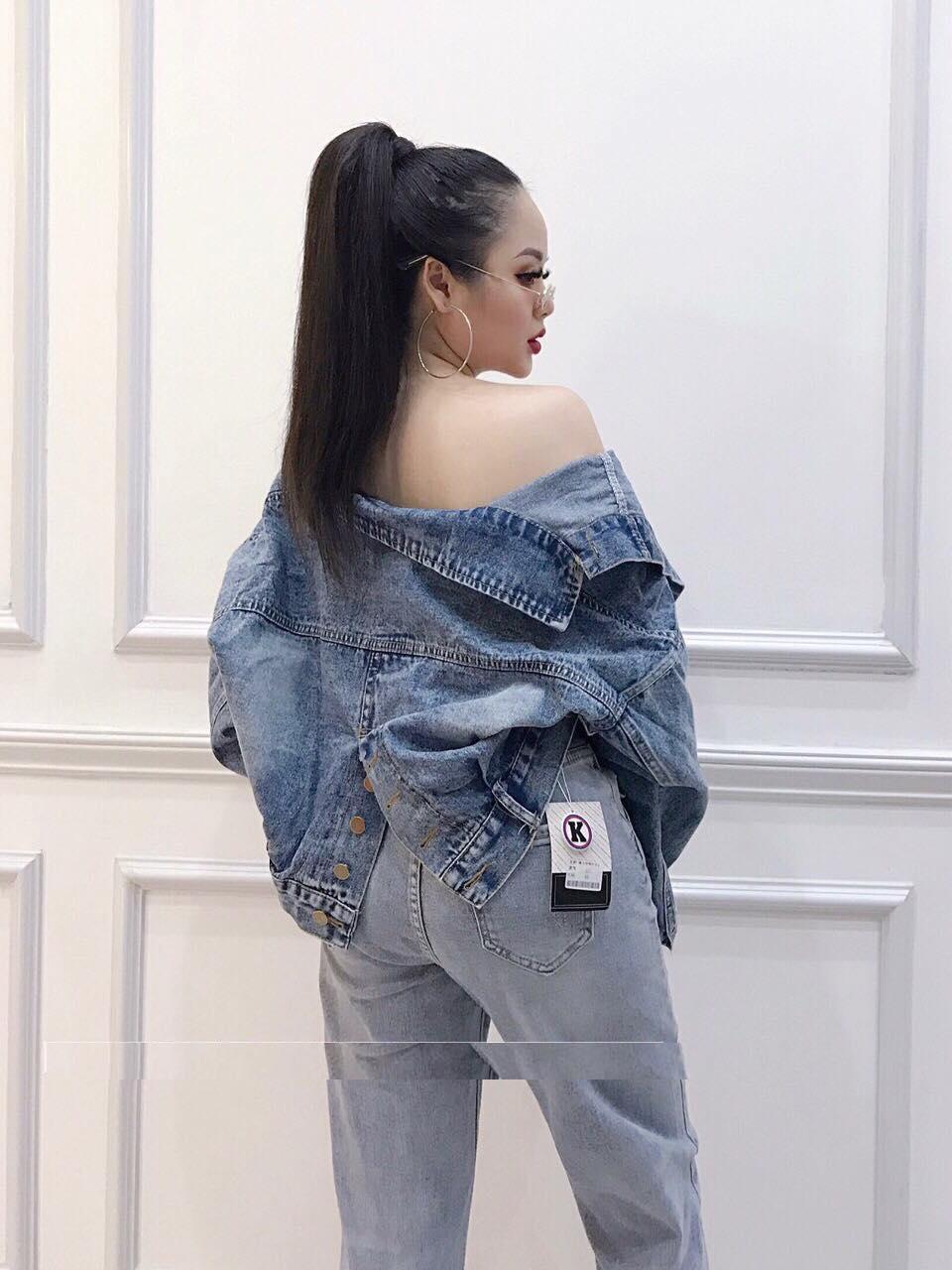 [HCM]ÁO KHOÁC JEAN NÚT GÀI LƯNG