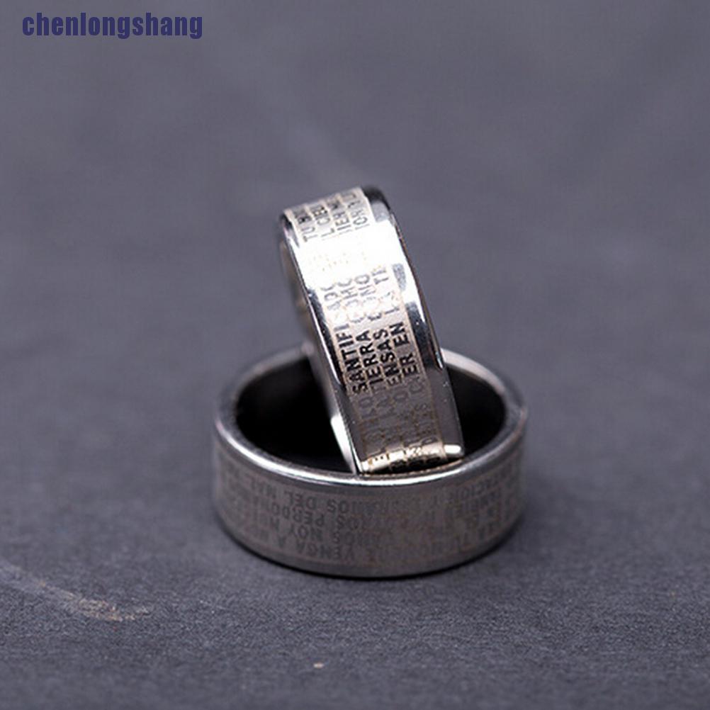 Nhẫn Thép Titan Khắc Chữ Thập
