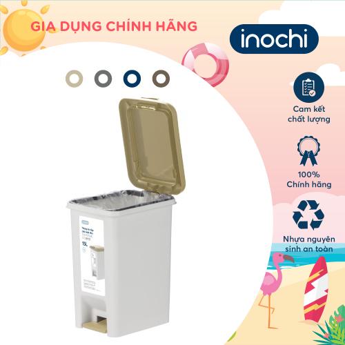 Thùng rác đạp chữ nhật Inochi- Hiro 15L (loại kèm ruột)