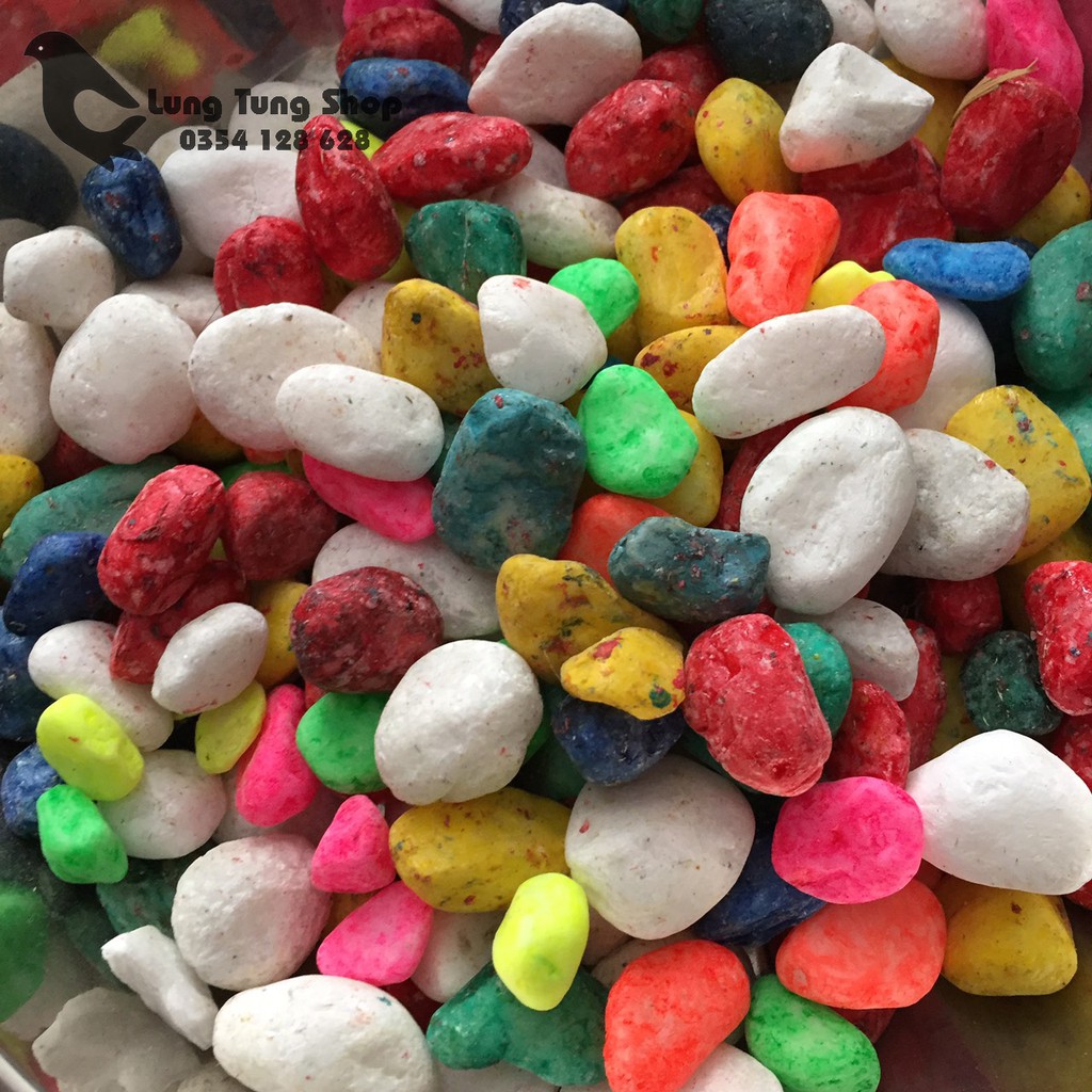 1kg Đá sỏi nhiều màu ( đá sắc màu ) - size vừa