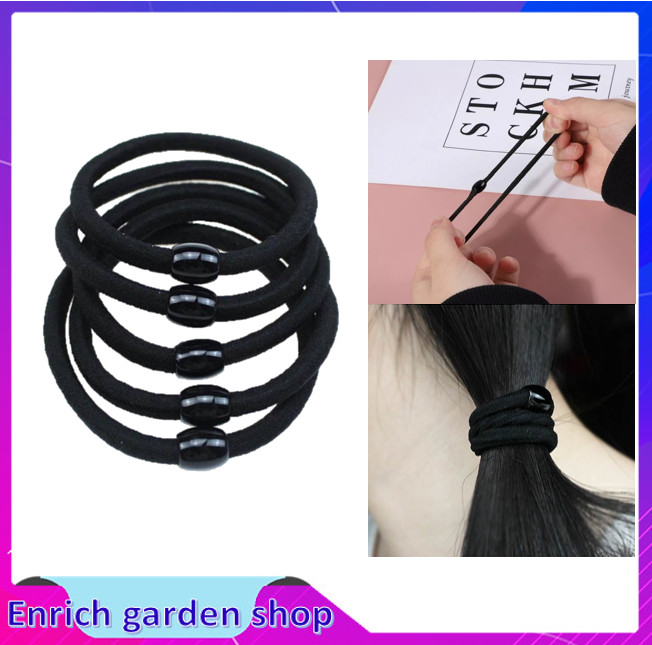Combo 5 thun đen buộc tóc nút tròn siêu bền