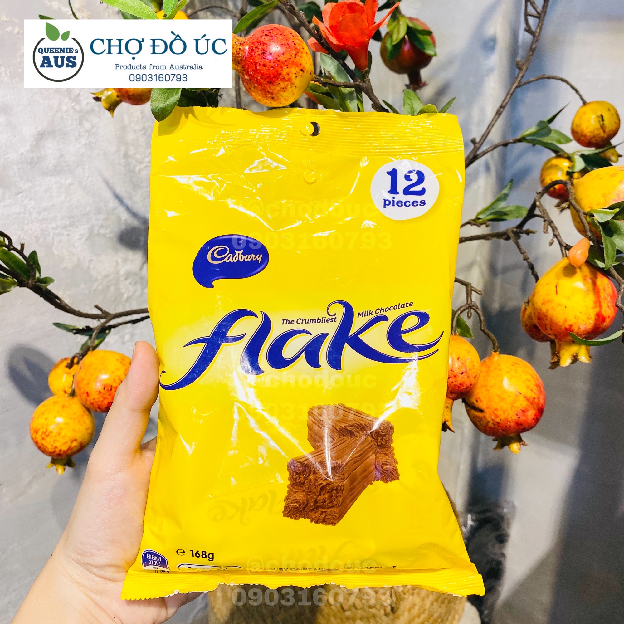 Chocolate sữa dạng thanh CADBURY Flake -  túi 12 thanh