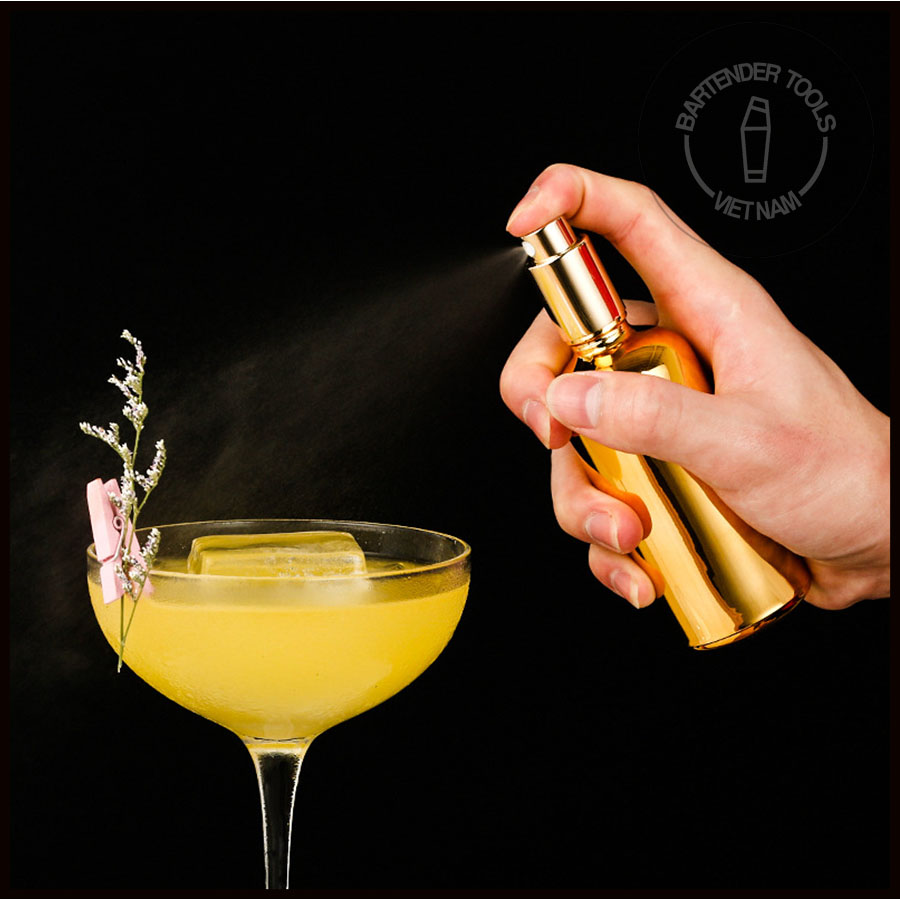 Bình xịt phun sương martini cocktail 100ml mạ vàng