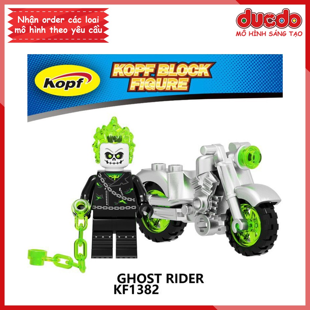 Minifigures nhân vật Ghost Rider kèm siêu xe - Đồ chơi Lắp ghép Xếp hình Mô hình Mini KF6120