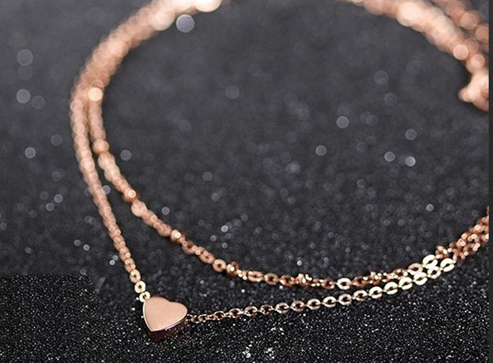Lắc chân trái tim 2 tầng titan đáng yêu