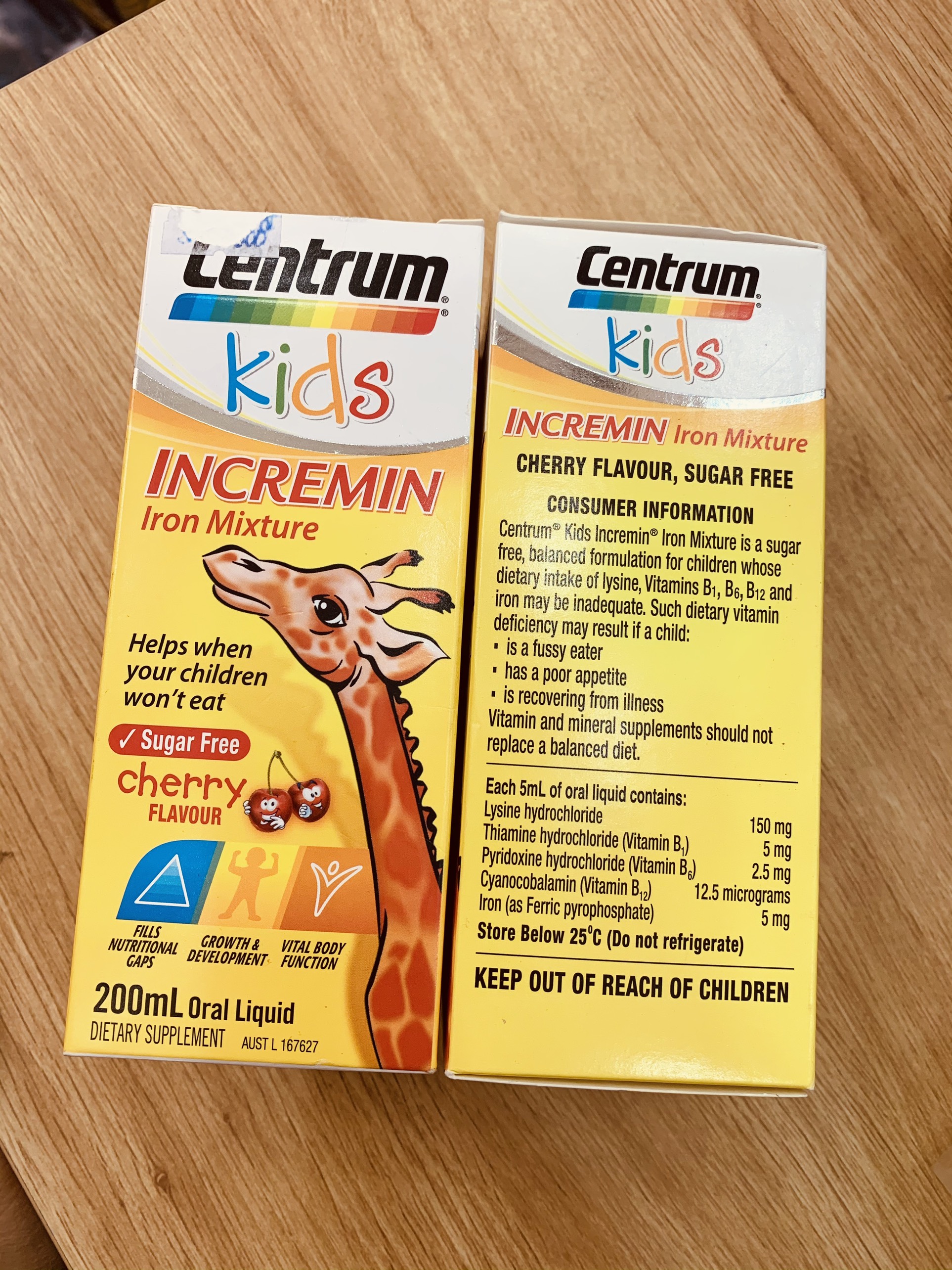 [DẠNG SIRO] Cho Trẻ Biếng Ăn Centrum Kids Incremin Iron Mixture Của Úc 200ml