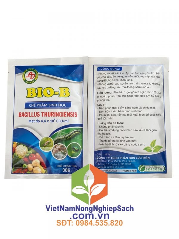 Chế phẩm sinh học bio-b phòng trừ bọ trĩ, nhện đỏ, rệp sáp, sâu rầy gói 30gr