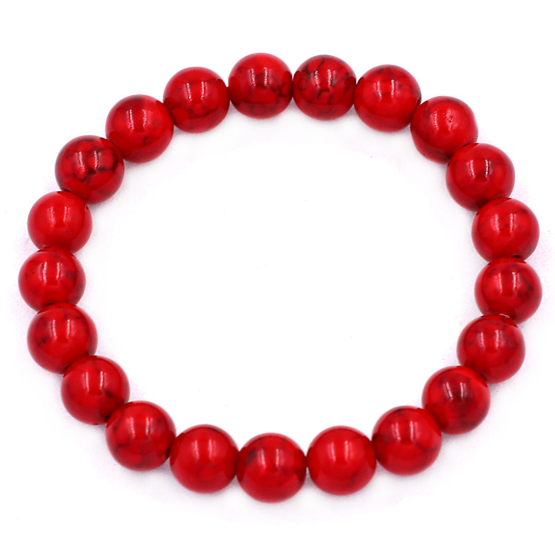 Bracelet coral stone 8 MM 21 beads