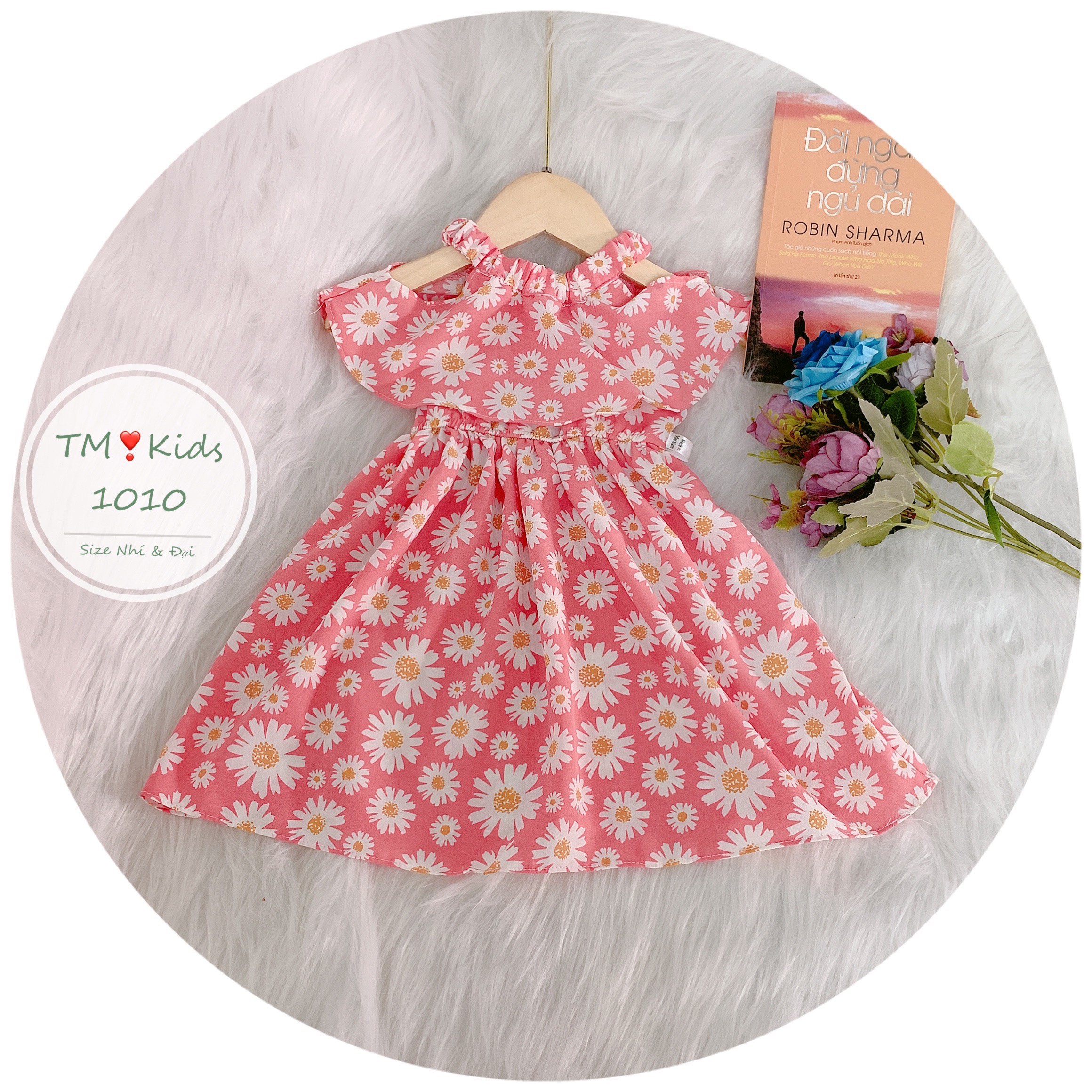 VÁY HOA CUC CHO BÉ GÁI TỪ 20-35KG