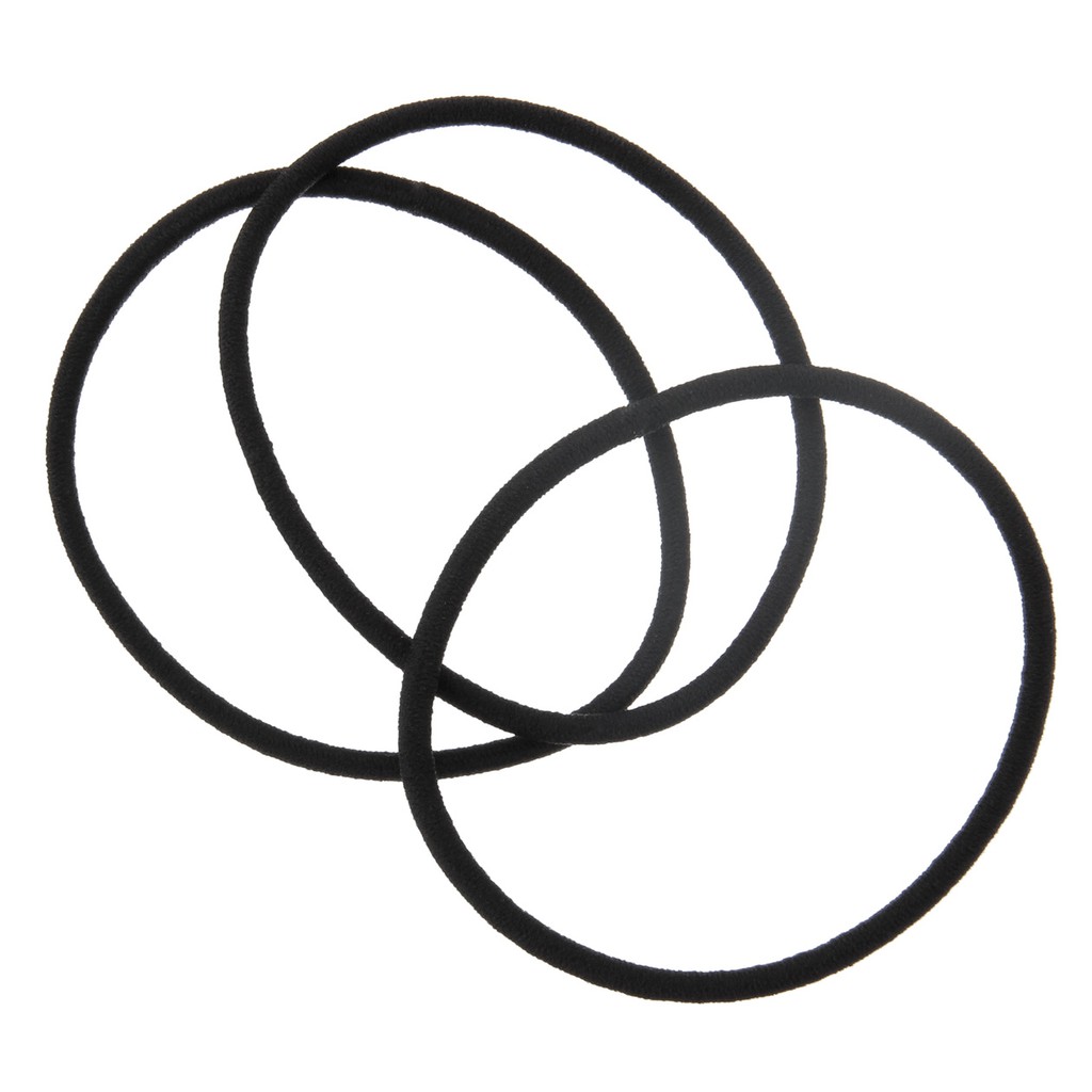 DÂY THUN CỘT TÓC LOẠI MỎNG MÀU ĐEN 3PCS - MUJI NHẬT BẢN