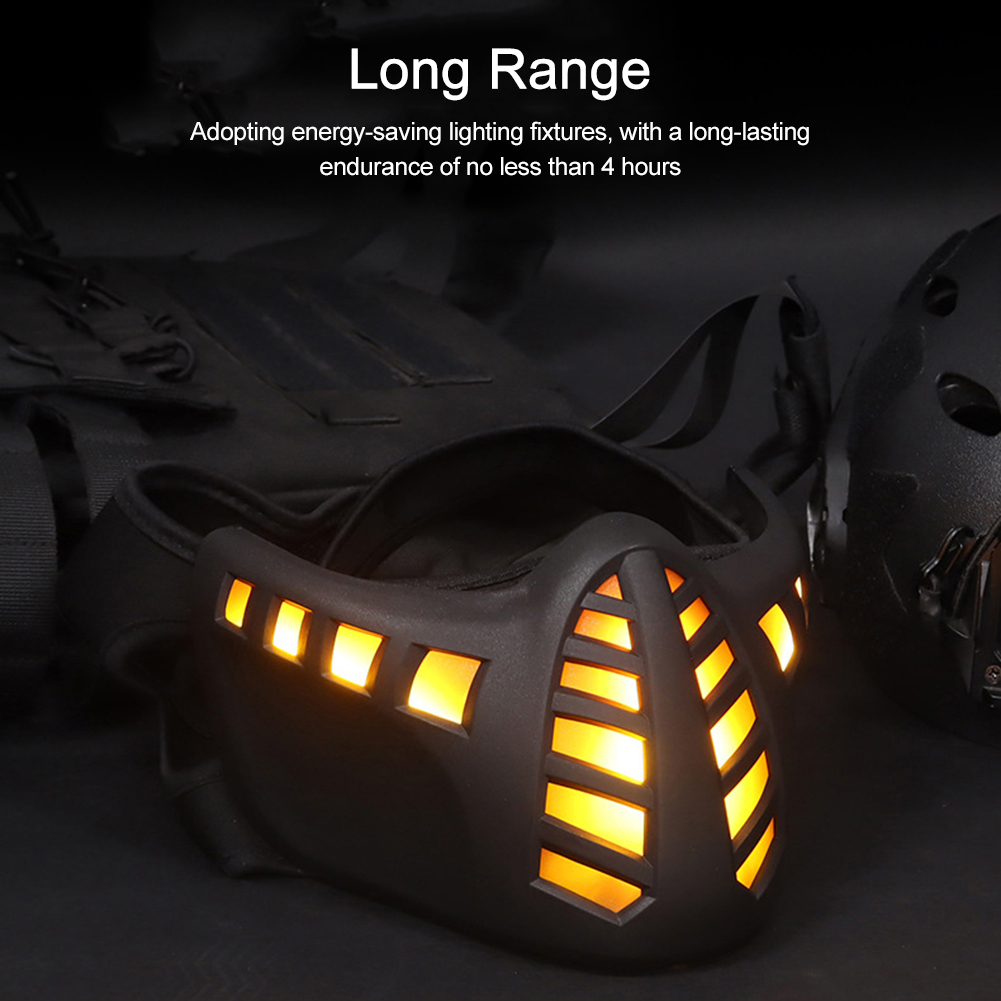 Halloween cyberpunk mặt nạ 4-giờ tuổi thọ pin led thắp sáng mặt nạ cosplay led mặt nạ sáng nửa mặt nạ cho trang phục trang điểm đảng