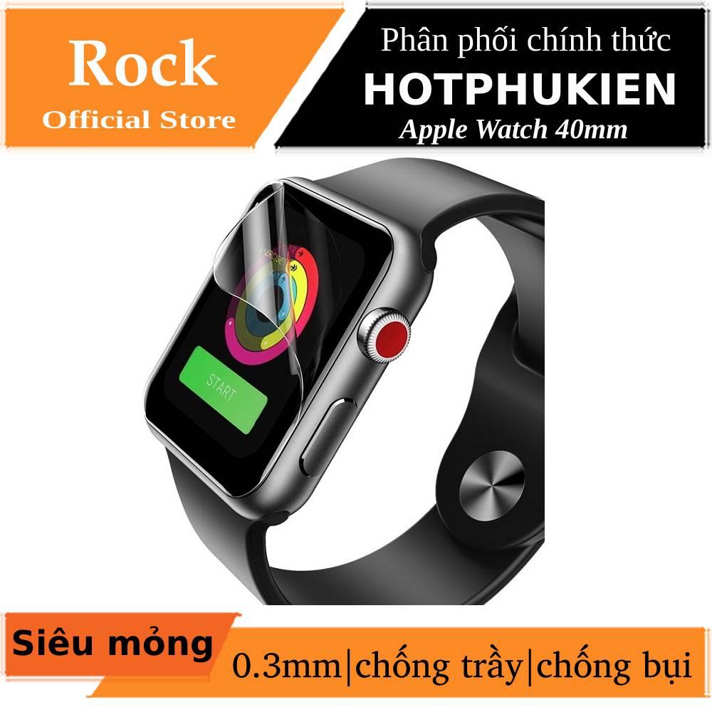 Bộ 2 miếng dán màn hình silicon chống trầy cho Apple Watch 40mm hiệu Rock Hydrogel - Phân phối bởi Hotphukien