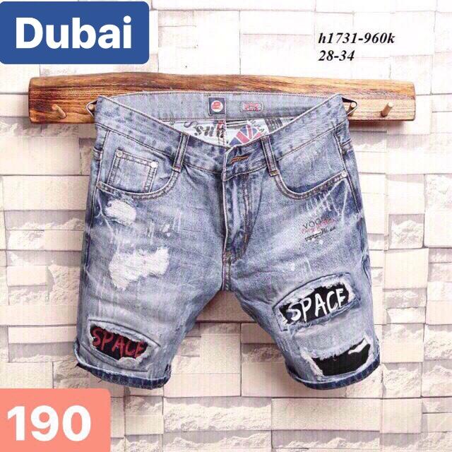 QUẦN SHORT SỌT LỬNG JEAN CHẤT BÒ NAM XANH WASH SPACE HÀN QUỐC BD-190 CAO CẤP - DUBAI FASHION