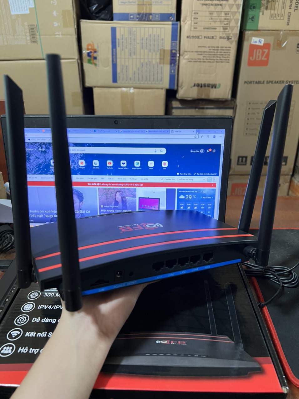 Router Router Wifi 4G LTE FB-Link AX146F (32 USER - 4 Anten - Chuyên dùng xe khách ) 300Mbps