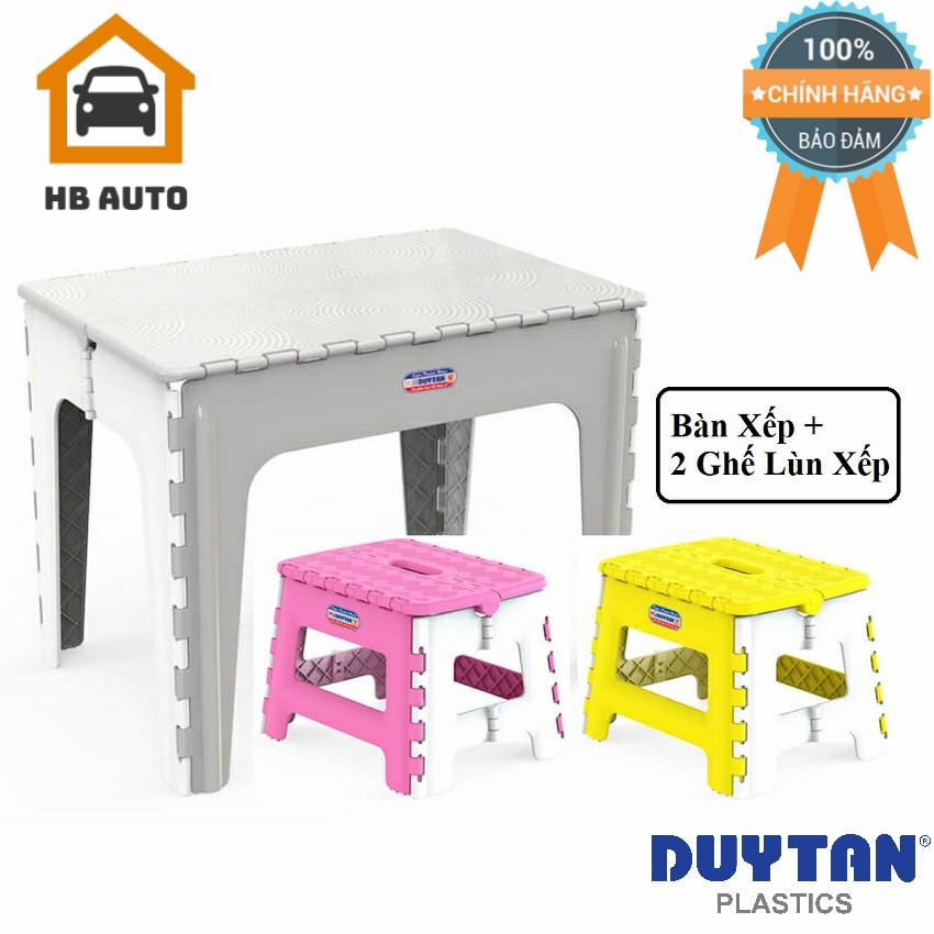 [FreeshipMAX] Combo Bàn Xếp Duy Tân (65 x 45 x 50 cm) No.947 và Hai Ghế Lùn Xếp Duy Tân (29.6 x 24 x 21.4 cm) No.944