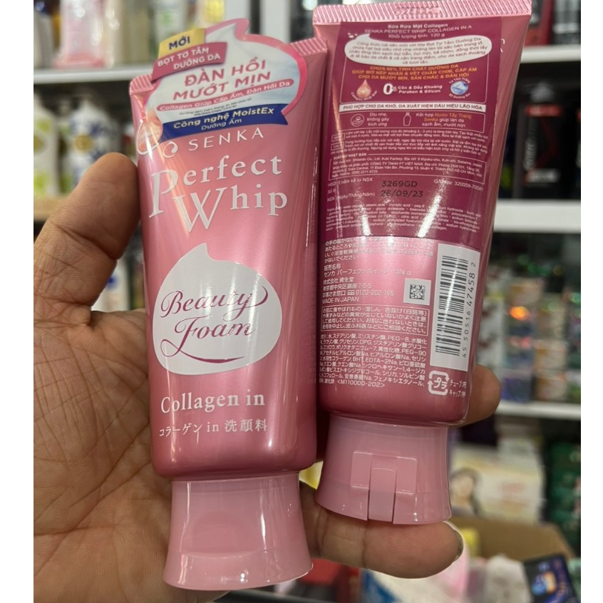 [HCM]Sữa rửa mặt Collagen Senka Perfect Whip 120g