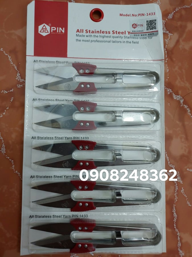 Combo 5 Kéo bấm chỉ Pin Inox AK 1433