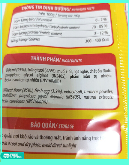 Mì trứng Cao Cấp 400- 500g ( 100% Trứng tươi )