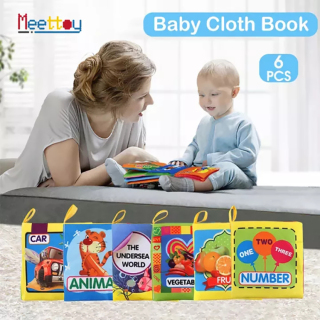 Meettoy 1 6 PCS Baby Learning Book Soft Early Educational Toddler Toys thumbnail