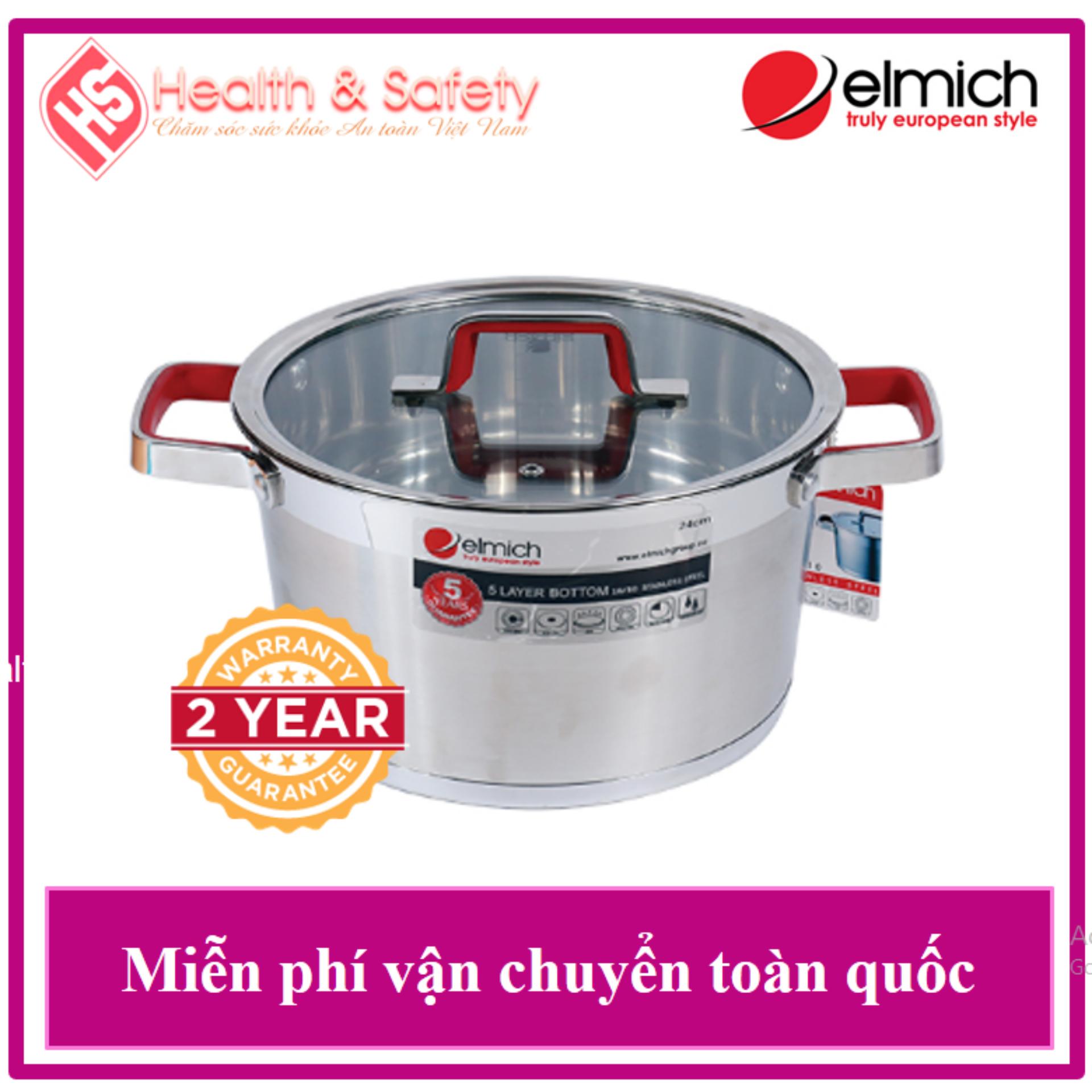 XOONG ELMICH INOX 304 TUPELO 24CM EL0791- BẢO HÀNH 2 NĂM