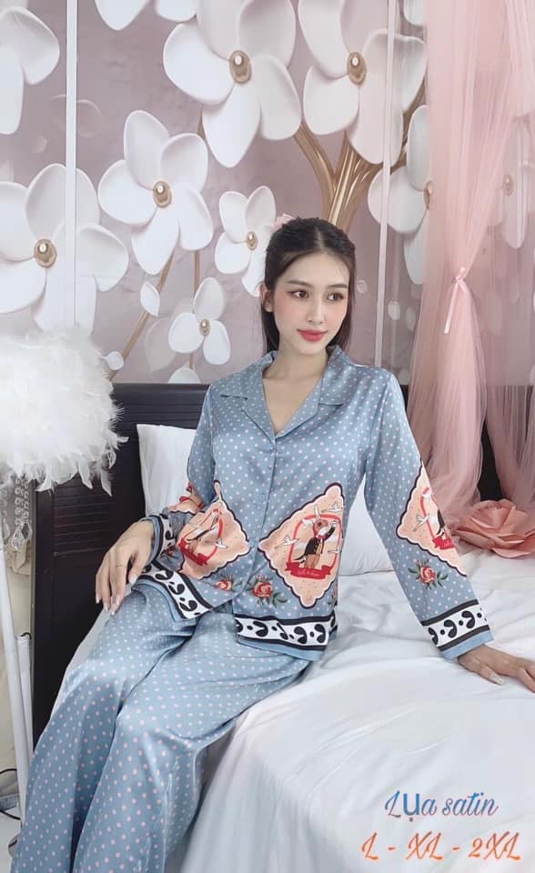 ĐỒ BỘ PIJAMA LỤA SATIN 3D CAO CẤP