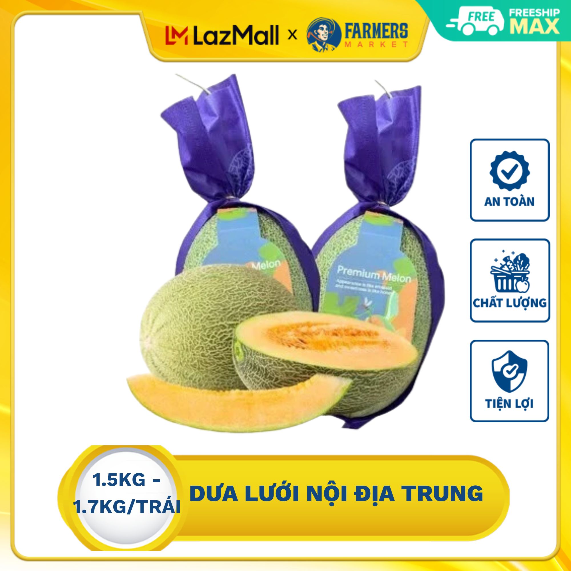 Dưa lưới nội địa trung - 1.8kg - 2kg/trái
