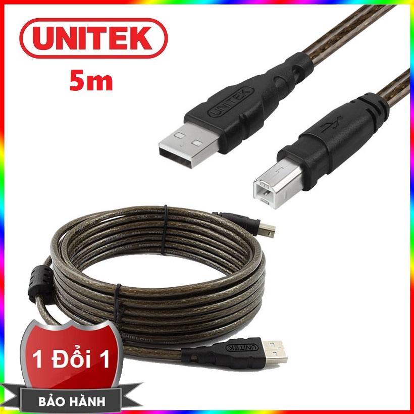 Dây máy in Unitek 5m - Cáp máy in 5m Unitek