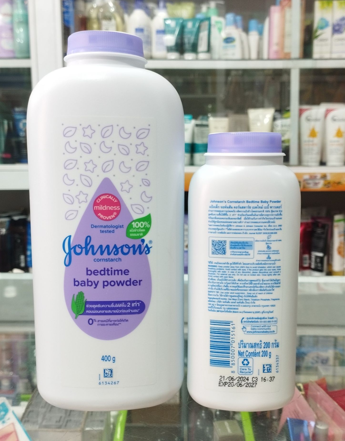 ( Màu tím) Phấn Rôm Johnsons Baby (200g- 400g)